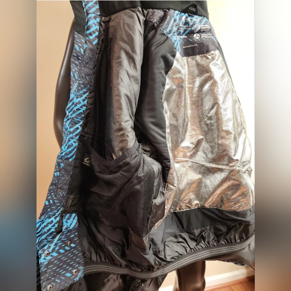 Men's Coat Size 2XL Blue & Black Design Waterproof Windproof All Weather - Picture 14 of 15